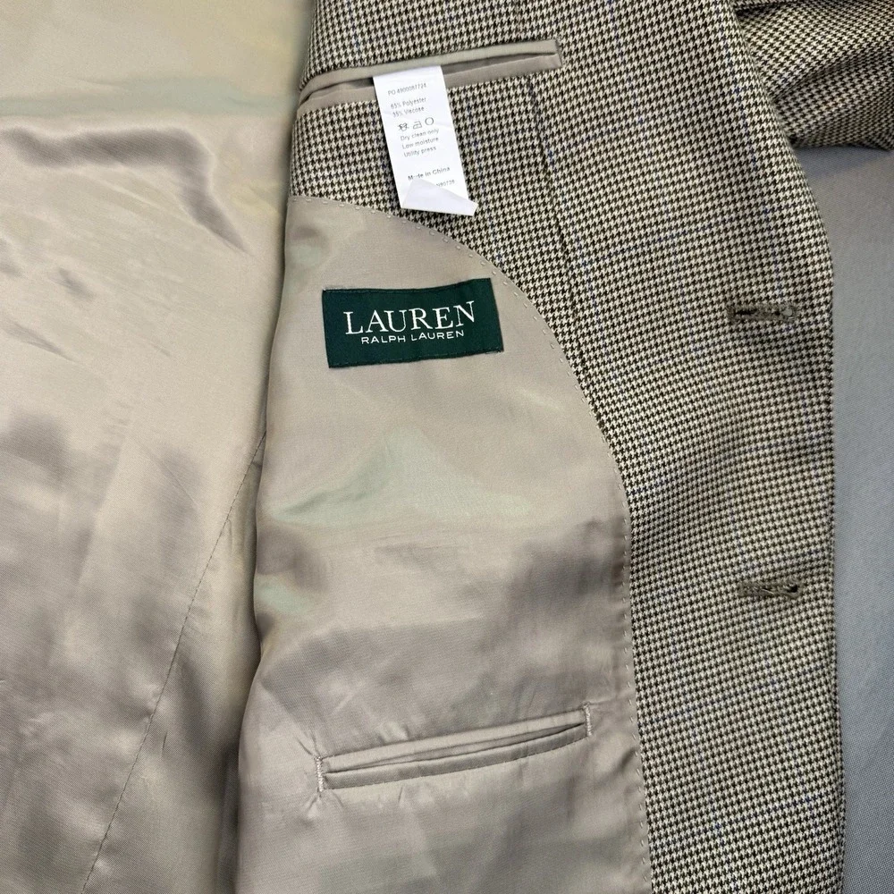 Ralph Lauren Blazer Mens 48R Brown Tan Herringbone Sport Coat‎ Two Button Jacket